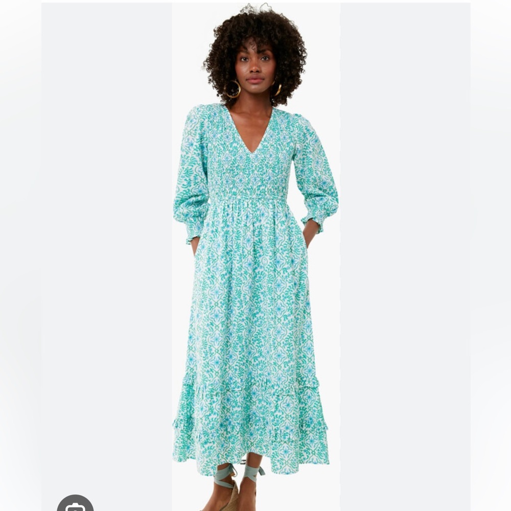 Pink City Prints blue and green dress